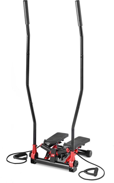 Hop-Sport Swing Stepper Fitnessapparaat HS-045S Slim - Volledige Lichaamstraining met Up-Down en Side-to-Side Bewegingen - Compacte Stepper met Trainingscomputer - Ideaal voor Thuisgebruik - Rood