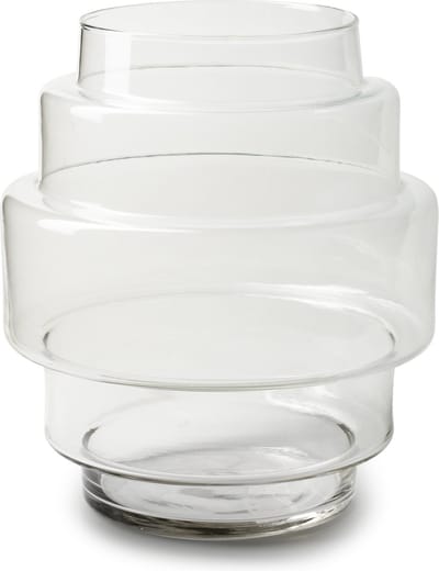 Jodeco Bloemenvaas Didi - helder transparant - glas - 22 x 25 cm - trap vorm vaas
