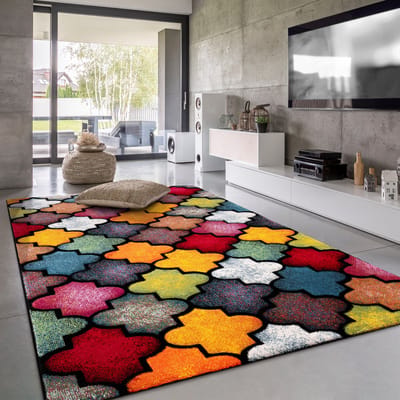 Paco Home Vloerkleed Woonkamer Laagpolig Modern Patroon Geometrisch 3D 80x150 cm