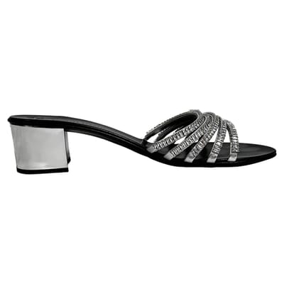 Giuseppe Zanotti Rhinestone-bedeckte Sleehakken in Zilveren Leer
