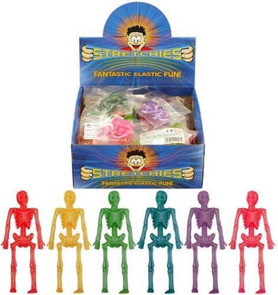 84 Stuks - Uittrekbare Strech Skeletten - In Display - Uitdeelcadeautjes - Uitdeel kado - Traktatie voor kinderen - Jongens