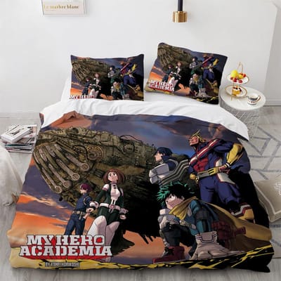 Nieuwe Anime My Hero Academy Beddengoed Set Anime Personages Dekbedovertrek 3D Cartoon Polyester Dekbedovertrek Queen King Size Kinderen Jongens 70x133cm 2pcs
