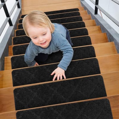 Set van 15 Antislip Trapmatten 55 x 19 cm Zelfklevende Trapbekleding voor Houten Treden, Ideaal voor Kinderen, Ouderen en Huisdieren