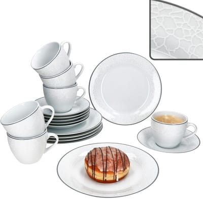 18-delig koffieservies VENEDIG van porselein voor 6 personen