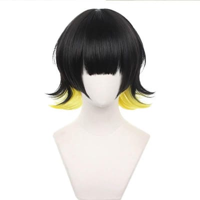 Bachira Meguru Cosplay Pruik Mannen Hittebestendige Synthetische Pruik Halloween Carnaval Rollenspel Requisieten Roosnet Pruik One Size black