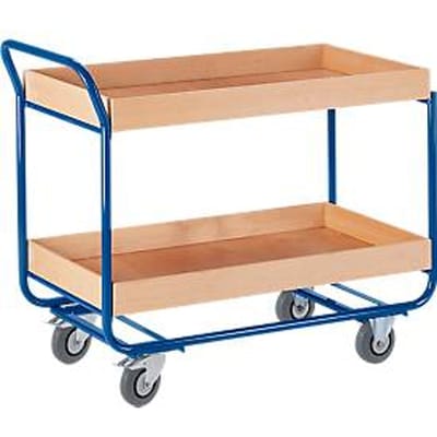 Etagewagen met 2 etages, met hoge rand, L 775 x B 475 mm, draagvermogen 150 kg