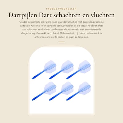 Dailygoods- Dart Schachten 6 Stuks - Hoogwaardig ABS - Antivallen - Stabiele Luchtstroom - Blauw - Lange Levensduur - Dartpijlen