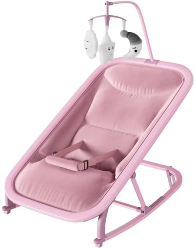 2-in-1 Babywipstoel - Verstelbaar met 3 Ligstanden en Schommelfunctie - Beige