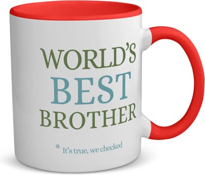 Akyol - world's best brother koffiemok - theemok - rood - Broer - een broer - verjaardagscadeau - cadeau voor broer - gift - kado - 350 ML inhoud