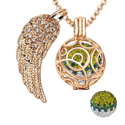 Engelenroeper 18mm Bolhouder met Ketting 90cm en Bolletje - Dames - Roségoudkleurig Cirkels - EBS18034