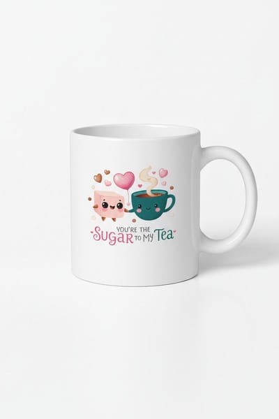Mok 'You're the Sugar to My Tea' - Schattige Thee & Suiker Cube Design Beker - Romantisch Liefdes Cadeau