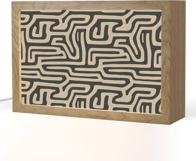 Tafellamp 30x20 cm - LED lamp - Grafisch - Lijnen - Zwart - Decoratieve tafellampen - Dimbaar - Tafellampje slaapkamer - Woonkamer binnen