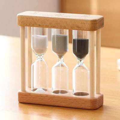 Zandloper Timer - Zandklok Uurwerk - Keuken Activiteiten Tijd - Houten Frame - 1 3 5 Minuut