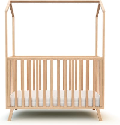 AT4 - Omvormbaar babyhutbedje KASA in hout Beuken Gelakt 60 x 120 cm