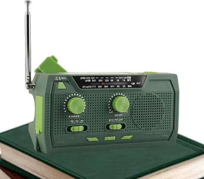 Draagbare Radio - Noodradio Zaklamp - Outdoor Kamperen - Zonne-energie Handzwengel - Compact Formaat - Groen