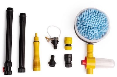 Nexxt Roterende Schoonmaakborstel – Voor Tuinslang – Zonder Schrobben Schoon – Ideaal voor Auto, Tegels & Tuinmeubels
