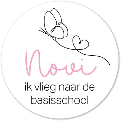 Traktatie stickers met naam – Naar de basisschool – 44 stuks