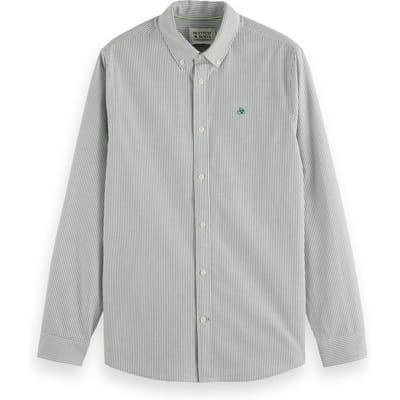 Scotch & Soda Striped Regular-fit Oxford Shirt Thyme Stripe Taglia: S | Camicie Casual Outlet | Uomo