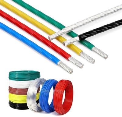 Flexibele Kabel - Geleidingsdraad - Elektronica Reparatie - Hoge Temperatuur Isolatie - 100ft 18AWG - Zilverkleurig