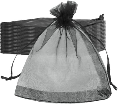 Dailygoods- Organza Zakjes 200 Stuks - Zwart - 9 x 12 cm - Cadeauzakjes - Mini-Cadeauverpakking - Trekkoord - Ideaal voor Sieraden
