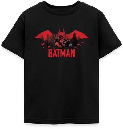 Batman Met Vleermuizen En Rood Batman-Logo T-Shirt Kinderen