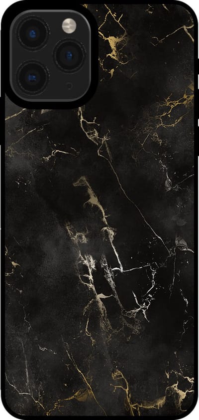 Smartphonica Telefoonhoesje voor iPhone 11 Pro met marmer opdruk - TPU backcover case marble design - Zwart geschikt voor iPhone 11 Pro