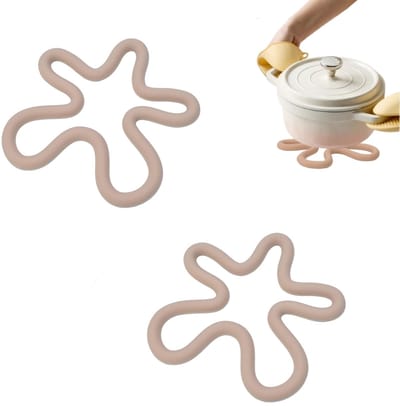 2 stuks - Siliconen hitte-isolerende onderzetters - Koffie Onderzetters - Keuken Onderzetters - Placemats - Geschikt voor aanrechtbladen, eettafels - Pannenonderzetters en tafeldecoratie (Roze)