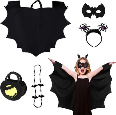 Halloween Kostuum voor Kinderen - Vleermuis Outfit voor Jongens met Accessoires en Comfortabele Pasvorm