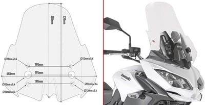 Motor Windscherm - Windgeleider Deflector - Bescherming Tegen Wind - Sterk Acryl Materiaal - 53cm Hoog 44cm Breed - Transparant