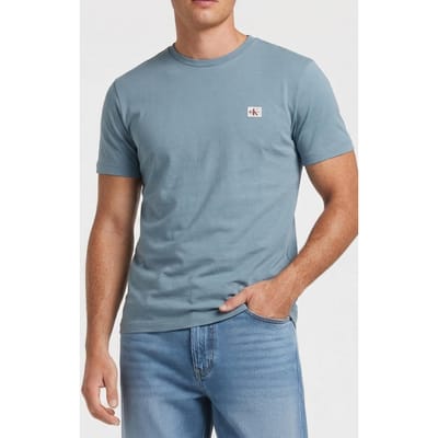 Calvin Klein Ss Badge 30s Jersey T-shirt Smoke Blue Taglia: S | Magliette basic Outlet | Uomo | Blu