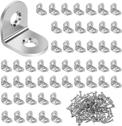 Hoekverbindingen 50 stuks - Bevestigingsbeugels - Meubelreparatie - Roestvrij staal - 20x20x16 mm