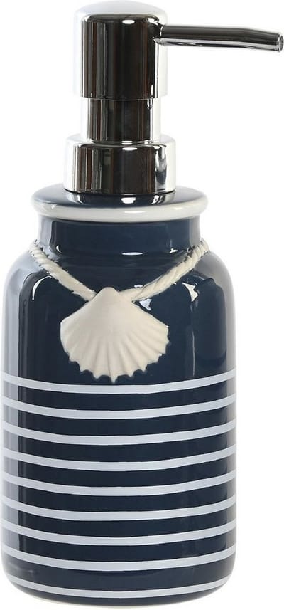ITEM Zeeppompje - kunststeen - blauw/wit - 7 x 18 cm - RVS - maritieme stijl