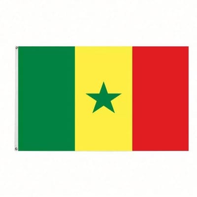 Scoby - Senegal vlag - Landenvlag - Nationale vlag - Senegal Flag - Bevestigingsringen - 90x150 cm - Multicolor