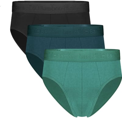 Comfortabel & Zijdezacht Bamboo Basics Slips James (3-pack) - Black, Deep Teal, Malachite Green - M