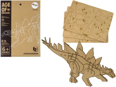 Houten 3D Puzzel Stegosaurus - Educatief Bouwpakket 41 Delen - Dinosaurs Constructiespeelgoed - 3d puzzle - Modelbouwpakket - Dino's - Stegosaurus