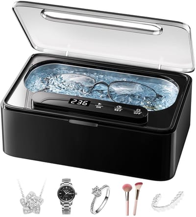 Ultrasoon Reiniger - Apparaat Brillen - Grondig Reinigen - 47000 Hz Technologie - 330 ml Tank - Wit