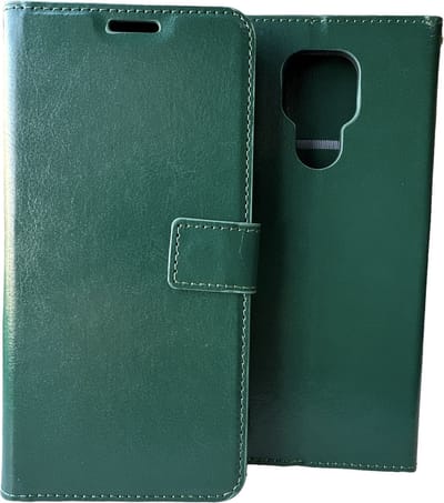 Portemonnee Book Case Hoesje Geschikt voor: Motorola Moto E7 groen