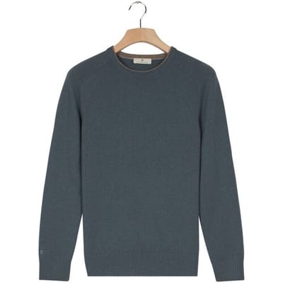Thomas Maine Trui Crew Neck Single Knit Fine Lambswool Storm Sky / male