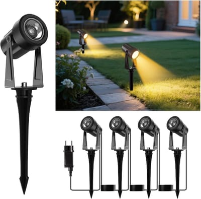 HEZIVO® Tuinspots voor Buiten - Grondspot - Tuinverlichting - 4 Stuks - 360° Verstelbaar - Waterdicht