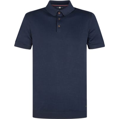 Petrol Polo Knitwear Blauw Katoen - Maat M