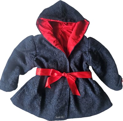 BamBella ® - Jas - maat 98 - Zomerjas meisjes kinder jas kind baby blauw print lente rood