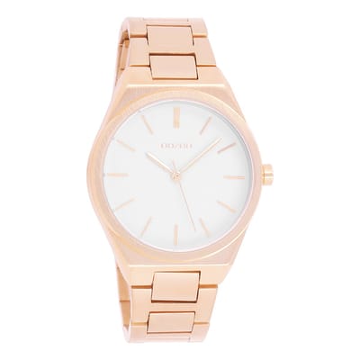 OOZOO Timepieces - Rosé goudkleurige horloge met rosé goudkleurige roestvrijstalen armband - C10343