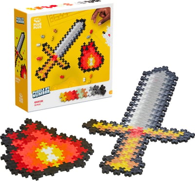 Plus-Plus Puzzle by Number zwaard 250 stukjes - 3910 - Puzzel en Bouwspeelgoed in één - Vanaf 5 jaar