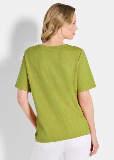 Jersey shirt met boothals - lichtgroen - Gr. 38 van Goldner Fashion
