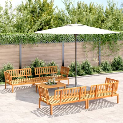 vidaXL - 5-delige - Loungeset - pallet - massief - acaciahout