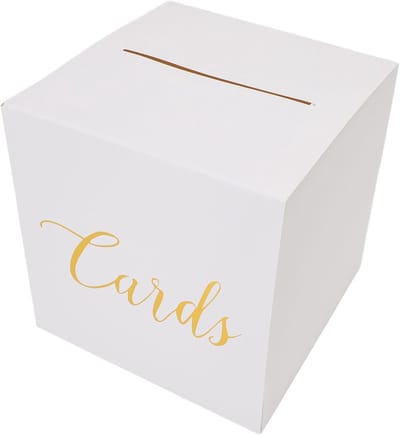 Witte Kaartdoos - Gastenboek Doos - Feestelijke Ontvangst - Eenvoudige Decoratie - 22x22x225 Cm - Wit