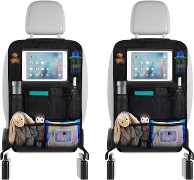 Famanu – Rugleuningbeschermers voor kinderen - auto-organizer voor kinderen - autostoelorganizer met 10 inch 600D Oxford-stof - waterdichte autostoel - achterbank - organizer - 10 vakken