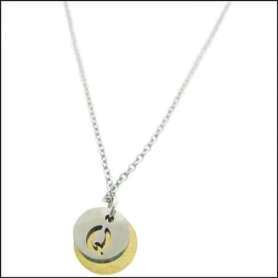 Aramat Jewels | Halskettingen | Stalen Initiaal Ketting met Ronde Letter Hanger – Gepersonaliseerde Ketting | Q | |1,5mm | Staal | Volwassenen | Verkleurd niet
