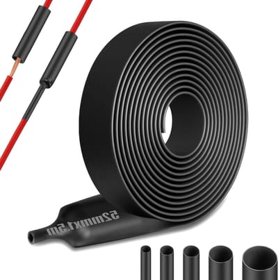 Verwarmbare Krimpkous 4:1 - Waterdichte Zwarte Krimpkous met Lijm voor Kabelisolatie, Reparaties en Kabelbundeling - 52 mm, 1.5 m