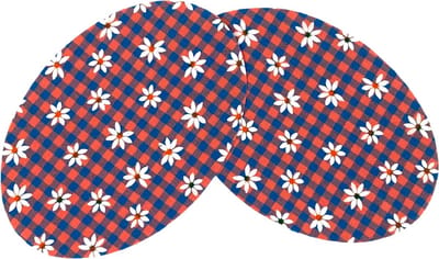Knie Elleboog Strijk Stukken Patches Rood Blauw Geruit Madeliefje 9.3 cm / 13.5 cm / Rood Blauw Wit
